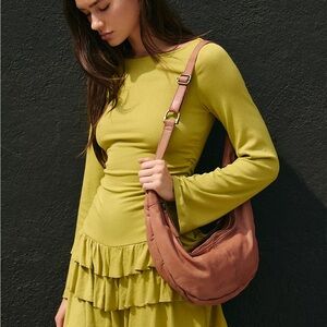 Free People Good Feels Ruffle Mini Dress NWOT